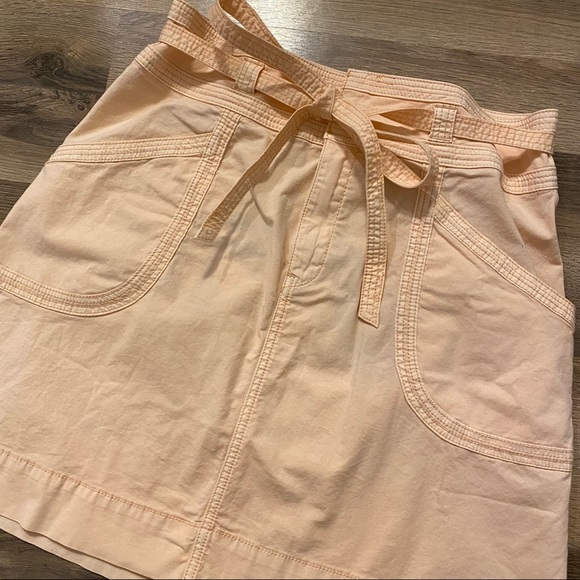 Anthro Pilcro Light Pink Washed Belted Chino Skirt - Picture 3 of 5